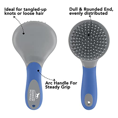 Harrison Howard ShineWell Humanized Design Non-Slip Ultra-Soothing Mane and Tail Brush for Horse - color: Deep Blue