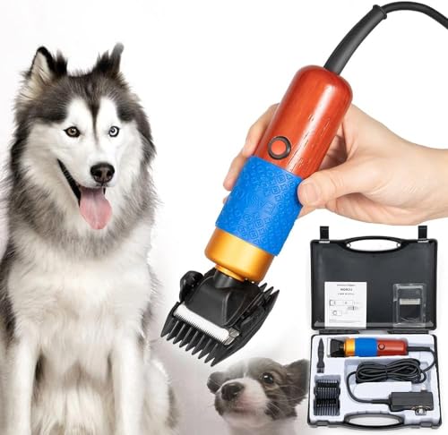 Sheep Shears, 36w Dog Clippers for Grooming, Low Noise Electric Clippers Animal Shave with Wooden Handle, Zirconia Blade & Carrying Case for Pet Hair Carpet Trimming