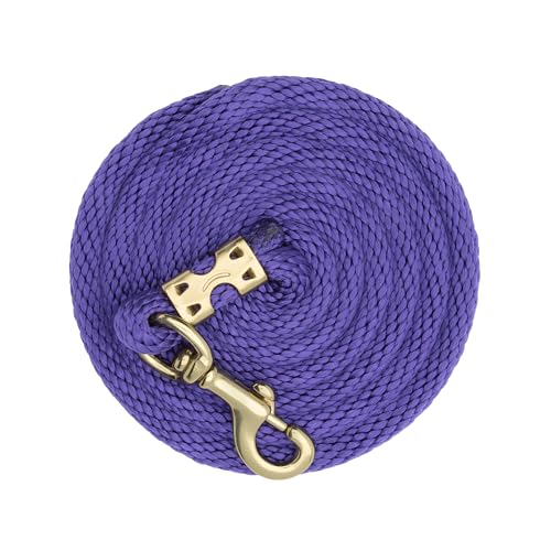 Weaver Equine Performance Lead Rope, Lime Zest, 8' Horse Value Rope with Brass Plated 225 Snap, Soft Comfort Grip, Barn Horse Tack for Daily Use - color: Purple