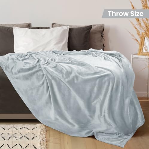 Utopia Bedding Soft Fleece Bed Blanket Throw Size Light Grey (50x60 Inch) | Microfiber Plush Warm Lightweight Breathable Cozy Blanket Anti-Static, All Season Use, Gift for Women and Men - color: Light Grey, size: Throw (50x60 Inch)