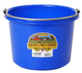 Miller Plastic Animal Feed Bucket (Blue) - Little Giant - Round Plastic Feed Bucket with Metal Handle (8 Quarts / 2 Gallons) (Item No. P8BLUE6)