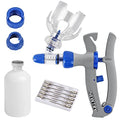 NEWTRY 5ml Livestock Syringe Adjustable Continuous Syringe with 10 Needles | Semi Automatic Syringe Adjustable Poultry Gun Stainless Steel with 10 Needles for Horse Sheep Cattle