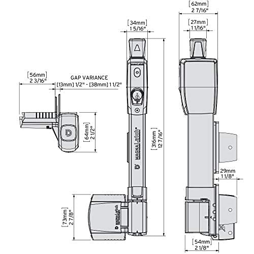 D&D ML3VPKA MagnaLatch Vertical Pull 12-inch Pet Safety Gate Latch, Black | Property & pet safety gate latch & lock, magnetic latching system. Weather-resistant. For square gate & fence post.
