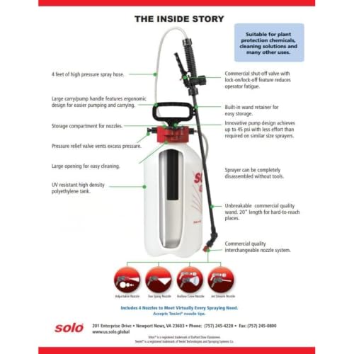 SOLO 430-2G 2-Gallon Handheld Sprayer with Viton® Seals in Key Locations