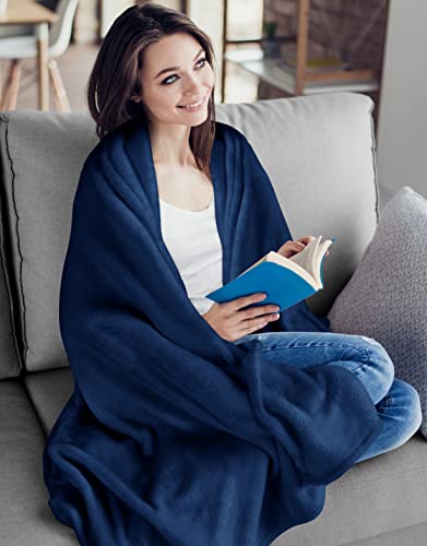 Utopia Bedding Ultra Soft Fleece Bed Blanket Throw Size Navy (50x60 Inches) | Microfiber Plush Warm Lightweight Breathable Cozy Blanket Anti-Static, All Season Use, Gift for Women and Men - color: Navy, size: Throw (50x60 Inch)