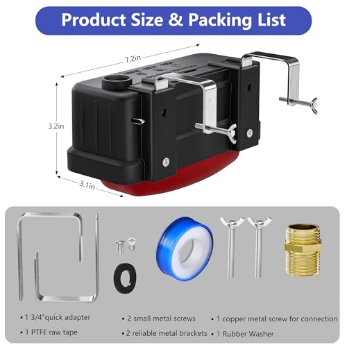 Water Trough Float Valve for Stock Tank – Includes 3/4" Hose Connectors, PTFE Tape & Mounting Kit – Water Level Control for Livestock Waterer, Poultry, Cattle, Goat, Horse, Pond (Float Valve-1PCS) - style: Float Valve-1PCS