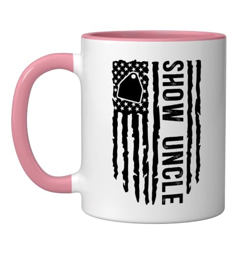 Livestock Show Uncle US Flag Livestock Show Uncle Ceramic Mug, Pink/White, 11oz - color: Pink/White, size: 11 Ounces