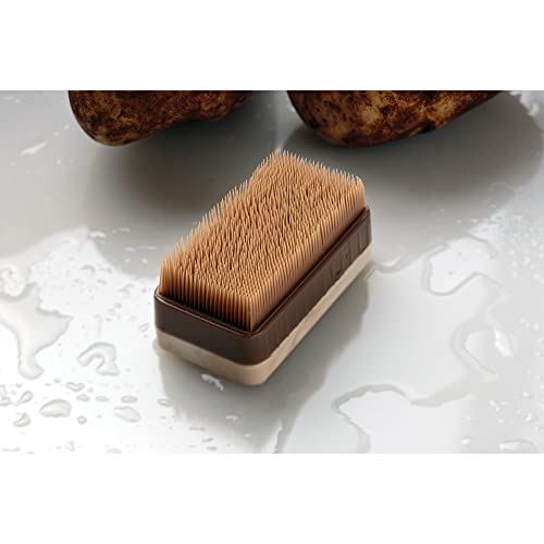 HIC Kitchen Potato Brush and Vegetable Scrubber, Dual-Textured Bristles - size: 3 x 1.625 x 1.5-inches, style: Potato Brush