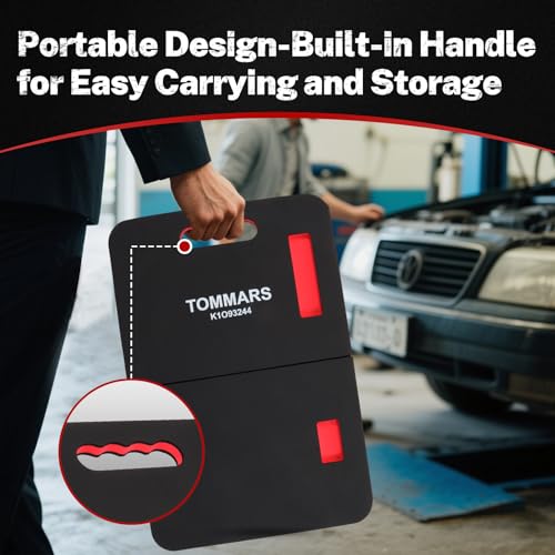 0.9 Inch Thick Foldable Mechanic Kneeling Pad, 23.6 x 15.7 Inches | High-Density PE Foam Knee Cushion with 2 Pockets, Double-Sided Nonslip Surface and Carry Handle for Gardening and Repairs - size: 23.6in Length-1-Fold