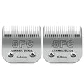 5FC Detachable Dog Blades Compatible with Andis/Oster A5 Grooming | Compatible with wahl km10 dog clipper,Cut Length 1/4”(6.3mm),Made of Ceramic Blade & Stainless Steel Blade,2 PACK - color: Silver, size: 5FC 6.3mm (2 Pack)