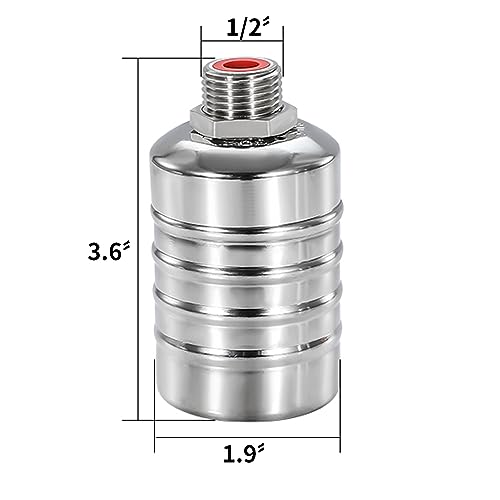 Float Valve, 1/2" to 3/4" 1" 304 Stainless Steel Fully Automatic Water Level Controller, Automatic Water Level Control Float Valve for Water Tank, Livestock Troughs, Pool, Distiller
