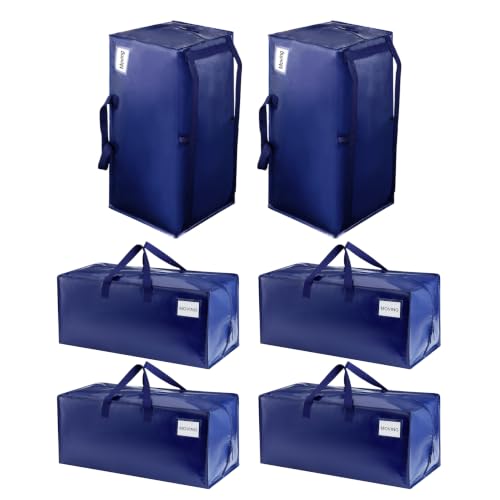 VENO 6 Pack Heavy Duty Moving Bags with Backpack Straps, Zippers & Handles, Extra Large Packing Bags for College Dorm Essentials, Moving Supplies Alternative to Cardboard Moving Boxes - color: Blue, size: 6 Pack