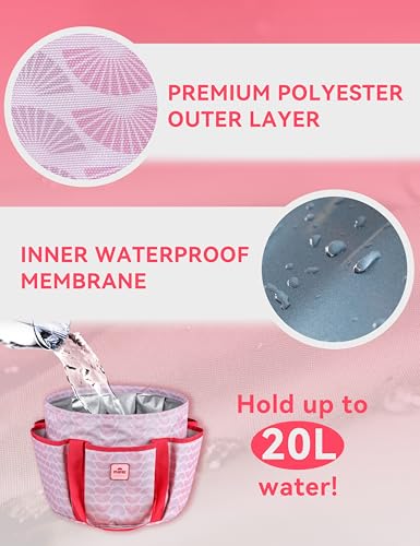 Horse Grooming Tote Bag, Waterproof Grooming Organizer with Multiple Pockets for Brushes & Tools, Stable & Show Use Pink - color: Pink