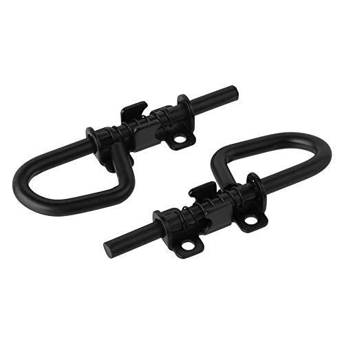 Loop Style Spring Locking Barrel Bolts Door Latch Hardware for Sheds, Gates, Barn Doors, Wooden Window, Chicken Coops Black - 1 Pair Includes 8 Screws - color: black