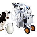 TrailBlaze Electric Cow Milking Machine for Dairy Farms, 25L Portable Stainless Steel Bucket, Electric Milker Machine 5-8 Cows Per Hour with Silicone Cups and Tubes for Cows and Goats