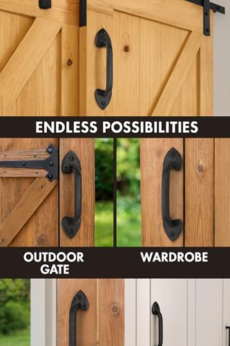 7 Inch Spear Barn Door Handle - Black Cast Iron Pull for Sliding Doors, Gates, Sheds, Fences, Closets - Indoor Outdoor Farmhouse Hardware - size: 7", style: Spear