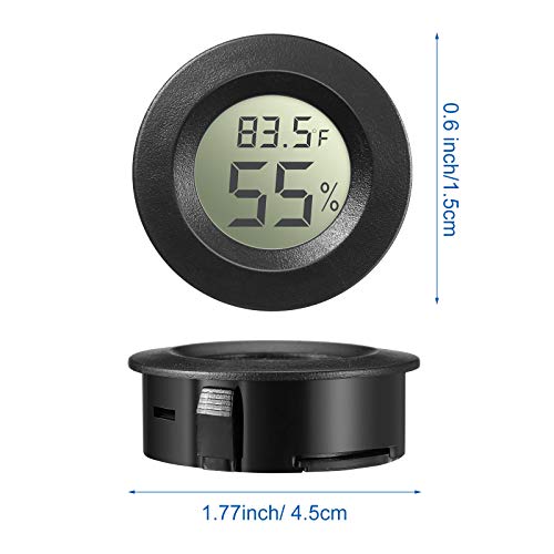 Weewooday 8 Pcs Mini Hygrometer Thermometer Digital LCD, Black | Monitor Indoor Outdoor Room, Humidity Meter Temperature Gauge for Greenhouse Garden Reptile Incubator Cellar,℉ or ℃ - size: Black