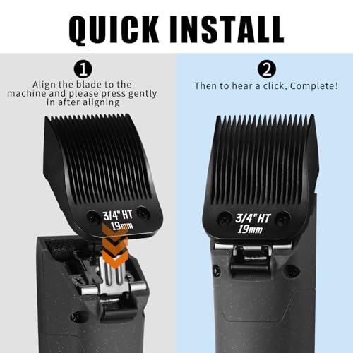 3 Pack 3/4HT Detachable Dog Grooming Steel Blades,Compatible with Andis,Oster A5,Wahl KM-10 Series,Cut Length 3/4" 19MM （Black） - size: 3/4HT-19mm 3 Pack