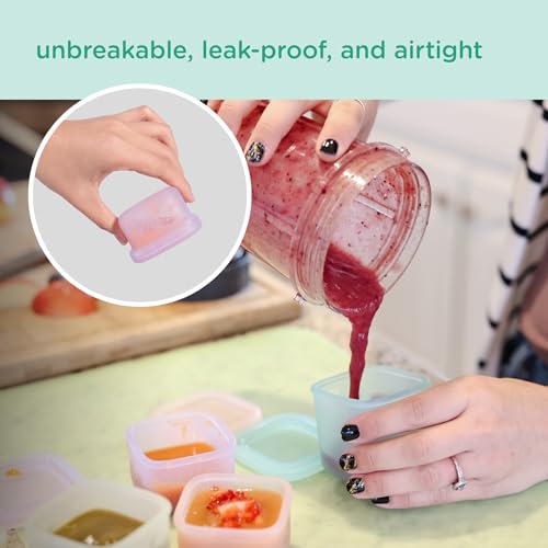 Olababy Silicone Baby Food Storage Containers 4pk, 2oz (Lilac) | For Baby Food, Snacks, Formula, Puree & Sauce. BPA & Micro Plastic-Free. Daycare Essentials for Toddlers. - color: Lilac, size: 2 oz