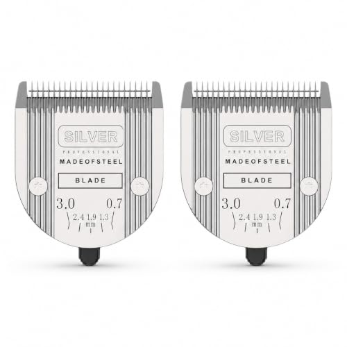 5 in 1 Replacement Blade Compatible with WAHL Bravura Chromado Creativa | 2 Pcs Silver Dog Replacement Heads Compatible with Wahl Bravura Clipper .Chromado，Creativa，Figura Clippers for Dogs Grooming - color: 2 Pack Silver