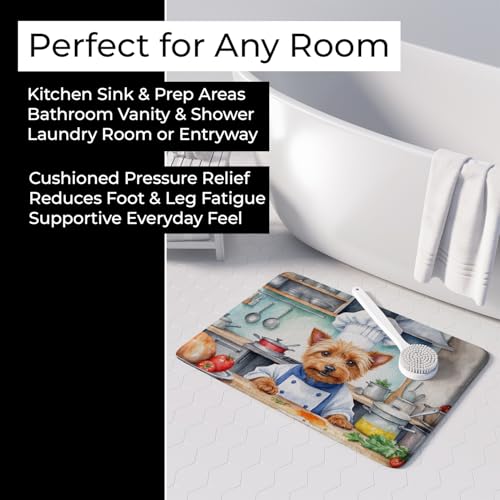 Caroline's Treasures Australian Terrier The Chef Memory Foam Kitchen Mat Machine Washable Anti-Fatigue Mat Cushion Comfort Bath Mat or Kitchen Rug - color: Australian Terrier 6194