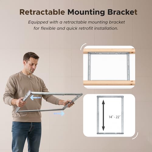 AUPU Bathroom Exhaust Fan with 3CCT LED Light&Humidity Sensor,HVI&Energy Star Bathroom Fan, 50-80-110 CFM Household Extractor Fan,Retractable Bracket Ventilation Fan,4''Duct,Ceiling Mounted,0.8 Sone - size: 3 CCT Light