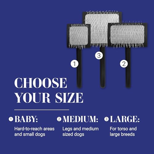 Chris Christensen Big K Dog Slicker Brush for Dogs (Goldendoodles, Labradoodles, Poodles), Groom Like a Professional, Fluff Detangle Style, Saves Time Energy, Black, Large - color: Black, size: Large
