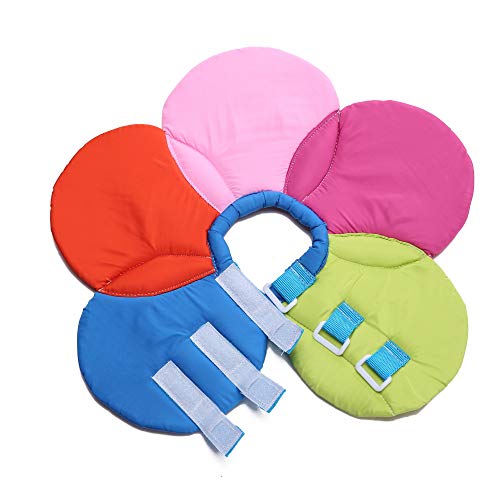 Dog Collar, Pet Cone E-Collar Flower Soft Elizabethan Waterproof Grooming Recovery Protecive Adjustable Collar for Puppy Small Medium Dogs (M Neck:11-13in, Rainbow) - color: Rainbow, size: M Neck:11-13in