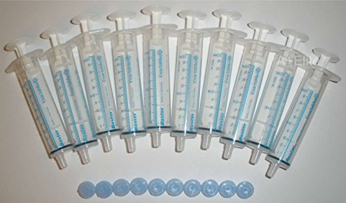 BAXA ExactaMed Oral Liquid Medication Syringe 10cc/10mL 10/PK Clear Medicine Dose Dispenser with Cap Exacta-Med Baxter Comar Latex Free