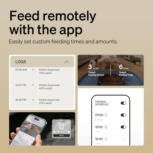 PETLIBRO Automatic Cat Feeder with Camera, 1080P HD Video with Night Vision, 5G WiFi Pet Feeder with 2-Way Audio, Low Food & Blockage Sensor, Motion & Sound Alerts for Cat & Dog Single Tray - color: Black, size: 5l-camera