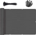 SUNNY GUARD 2.5' x 8' Balcony Privacy Screen, HDPE Patio Railing Cover Fence - color: Dark Gray, size: 0 2.5' x 0 8'