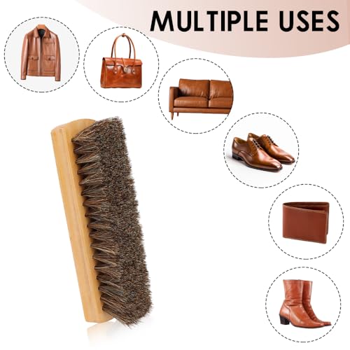 Shoe Brush, Horsehair Shoe Brush Shoe Cleaning Brush Boot Brush for Leather, Shoe Brushes Shoe Shine Brush Brush Shoe Polish Brush for Cleaning and Care Leather Shoes Clean Dauber Applicators - size: style B