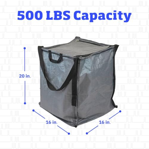 DURASACK 22-Gallon Zipper Top Heavy Duty Storage Tote Bags, Single, Gray | Rugged Woven Polypropylene Moving Bag, Reusable Self-Standing Design, Holds up to 500 Pounds - color: Gray, size: Medium