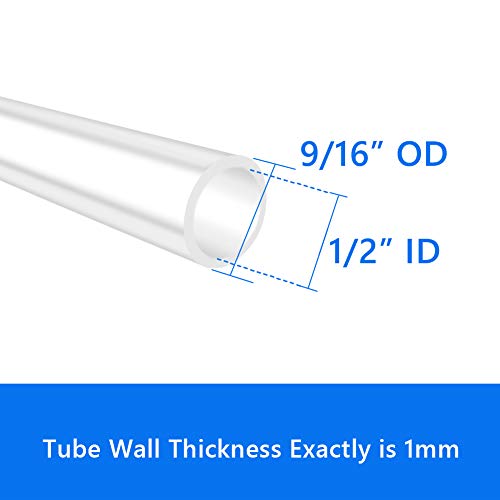 Quickun Silicone Tubing, 1/2" ID x 9/16" OD Food Grade Tubing High Temp Pure Flexible Silicone Hose Line Tube for Home Brewing, Wine Making, Beer Line, Kegerator, Aquaponics (3.28 Ft) - size: 1/2" ID-9/16" OD, style: 3.28Ft (1meter)