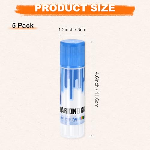 M METERXITY 5-Pack Livestock Marker, 11.6 Cm/4.6 Inches Medium Animal Crayons for Pig/Cattle/Cow/Sheep Supplies, Farming Livestock Marking Crayons [Blue] - color: Blue