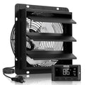 VEVOR 12 inch Exhaust Fan, Wall Mounted Attic Fan with Variable Speed, Temperature & Humidity Controller, 1500 CFM, Automatic Shutter - size: 12 Inch