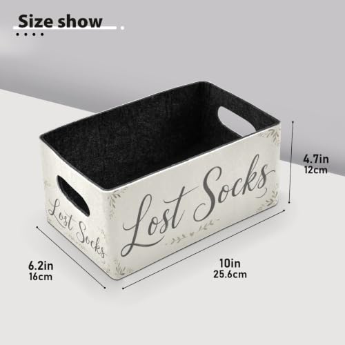 Storage Baskets Felt Foldable Storage Cube Shelf Bins Organizer Box for Kids Toys Office Bedroom Closet Babies Nursery 2-Pack (Lost Socks) - color: Lost Socks