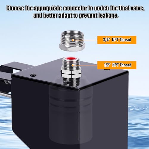 Water Trough Float Valve for Stock Tank | Stock Water Tank Float Valve, Fully Automatic Water Level Control Float Valve for Ponds, Aquariums, Livestock Water Trough