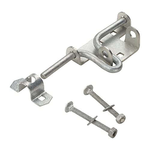 National Hardware N262-147 V1134 Sliding Bolt Door and Gate Latch in Galvanized,0 | Carriage Bolts and Screws Included; Padlockable Flush Mount for In-Swing or Out-Swing Doors and Gates