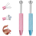 2Pcs Piercing Ball Grabber Tool for Changing Jewelry, Stianless Steel Flat Back Earring Applicator Internally Threaded Push Pin Piercing Grabber Tool - color: Blue&Pink-2pcs