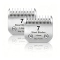 7 Skip Tooth Detachable Pet Dog Grooming Steel Blades,Compatible with Andis,Oster A5,Wahl KM10 Series Clippers,Cut Length 1/8-Inch (3.2mm) ，2 Pack - size: 7 Skip Tooth-2 PCS