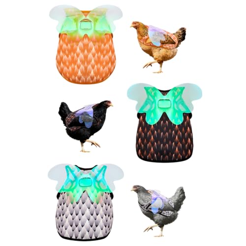 Chicken Saddles for Hens with Detachable Wings, Adjustable Hen Apron Back Protector for Feather Recovery, Double-Layer Breathable Poultry Saver for Standard Breeds (Black,White,Yellow) | Double-Layered Breathable Poultry Back Protector For Hens During Mat