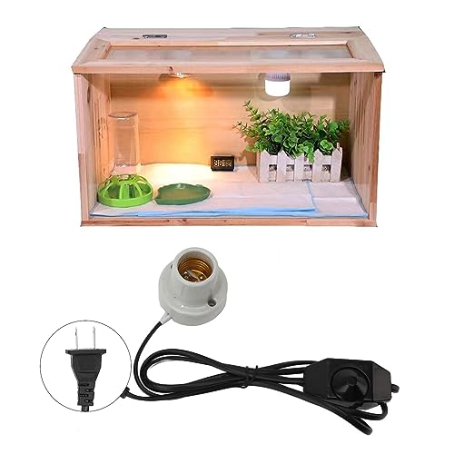 Reptile Ceramic Heat Lamp Holder, Light Fixture Holder E27 Socket High Temperature Proof, Easy Installation, Universal Usage for Tortoise (US Plug 120V)