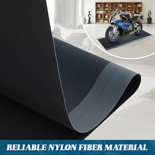 Drydiet Motorcycle Mat Garage Floor Rug Washable Parking Mats for Garage Floors Non Slip Oil Absorbent Pad Rubber Backing Layer Protects Floor(Metal Style,78 x 31 Inch) - size: 78 X 31 Inch, style: Metal Style