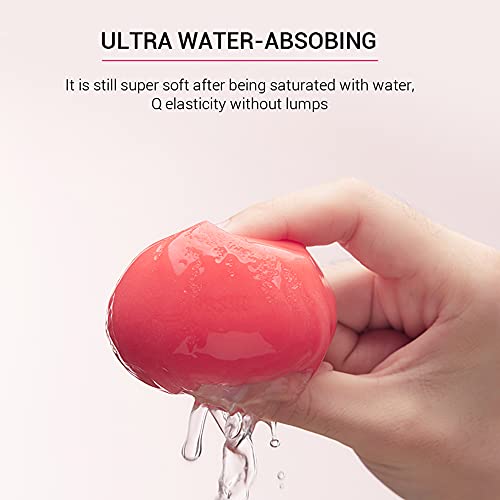 Jessup Makeup Sponge, Latex-free Bud Shape Foundation Blending Sponge SP002 | Minimal Product Absorption, Long-Lasting Shape, Wet & Dry Use, Flawless Blending for Foundation, Concealer, Powder and Cream - color: B.Shell Pink 1-pc
