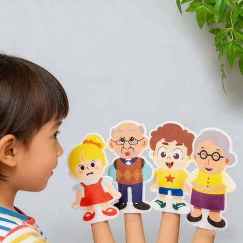 Soft Felt Finger Family Puppets – 7 Pack Nursery Rhyme Finger Puppets Toy for Toddlers & Preschool Kids, Ideal for Parent-Child Interaction, Classroom Activities, Storytelling, and Bedtime Songs - style: 7PCSFamily Finger Puppets