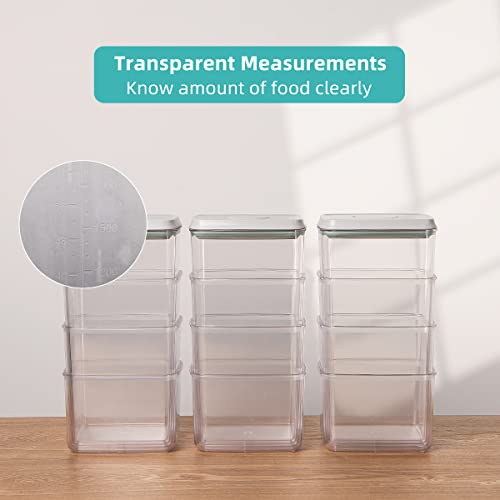 Food Storage Containers Pop Airtight Food Storage Containers with Lids for Kitchen Pantry Organizing Cereal Snack Flour Sugar Coffee Spaghetti Stackable - 8 Pcs (1.2, 2.0, 2.7, 3.3qt)*2 - color: 8 Pcs Set