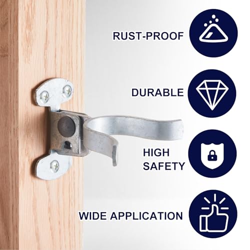 Zonon 2 Pcs Gate Fork Latch, Suitable for 1-7/8" Fork, Fence Latch Hardware Wall Mount for Chain Link Farm Fence Gate Flat Wooden Posts, Pressed Galvanized Steel - size: 1-7/8"