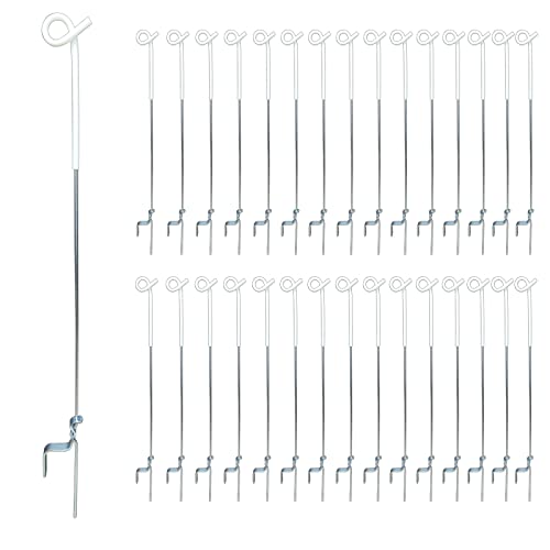 ARIFARO 30Pack 41" Step in Fence Post White, Electric Pig Tail Step-in Fence Posts Heavy Duty Metal for Temporary Fencing, Garden Fencing, Grazing & Livestock Control - color: White