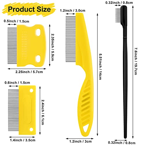 5 Pieces Dog Eye Combs Tear Stain Remover Combs Pet Grooming Comb for Small Dogs Gently Removing Eye Mucus and Crust (Yellow, Black) - color: Black,Yellow
